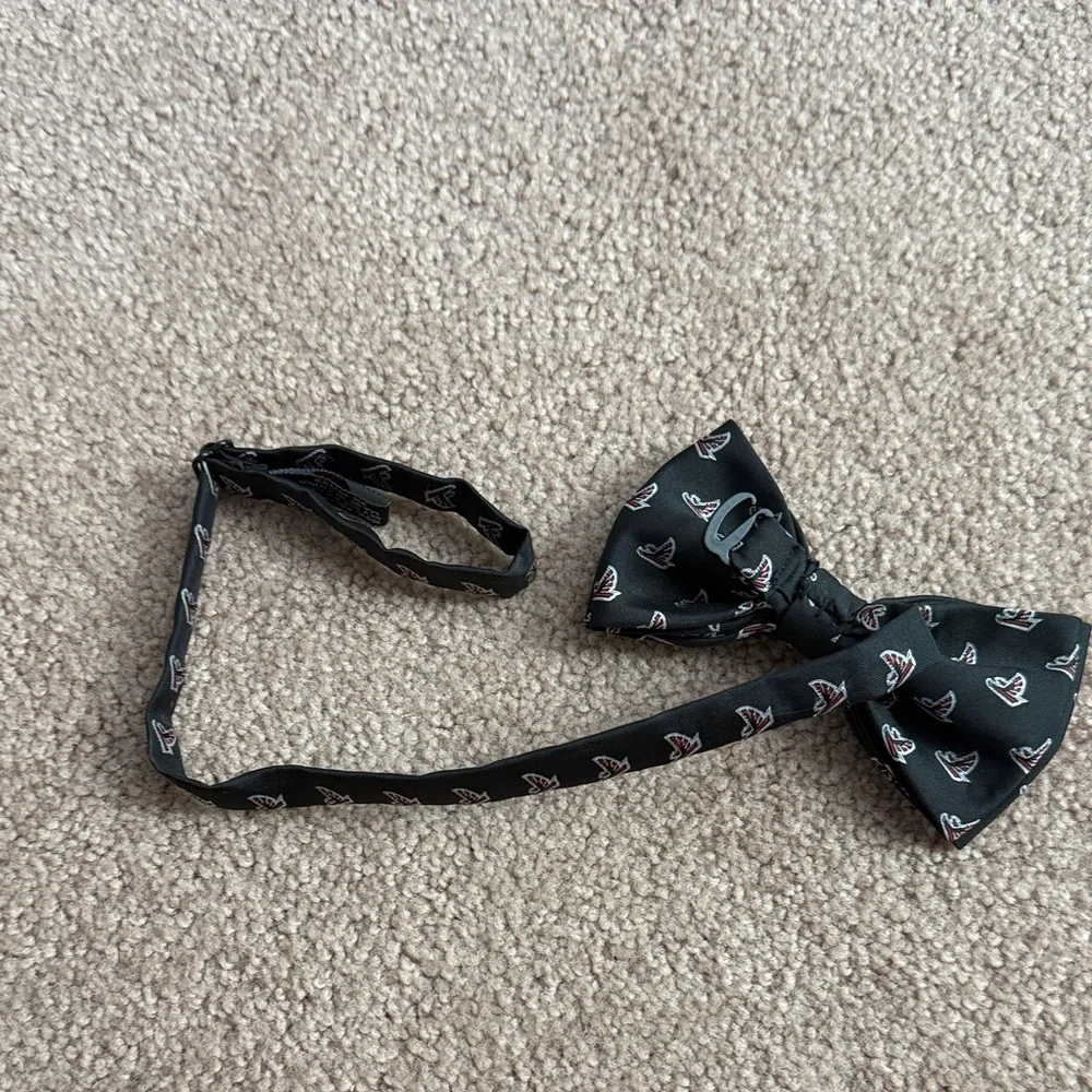 Black and Red Dog Bow Tie with Logo Pattern - Atlanta Falcons Football Sport